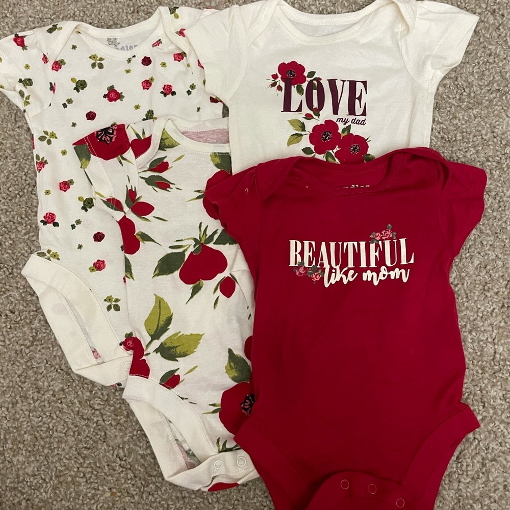 4 Pack Baby Onesies